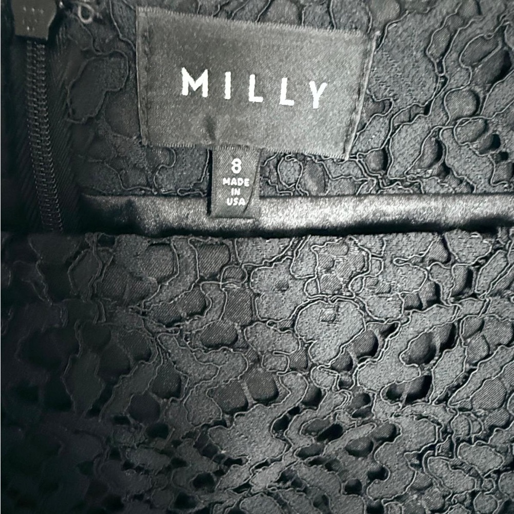 Milly Black Lace Overlay Dress